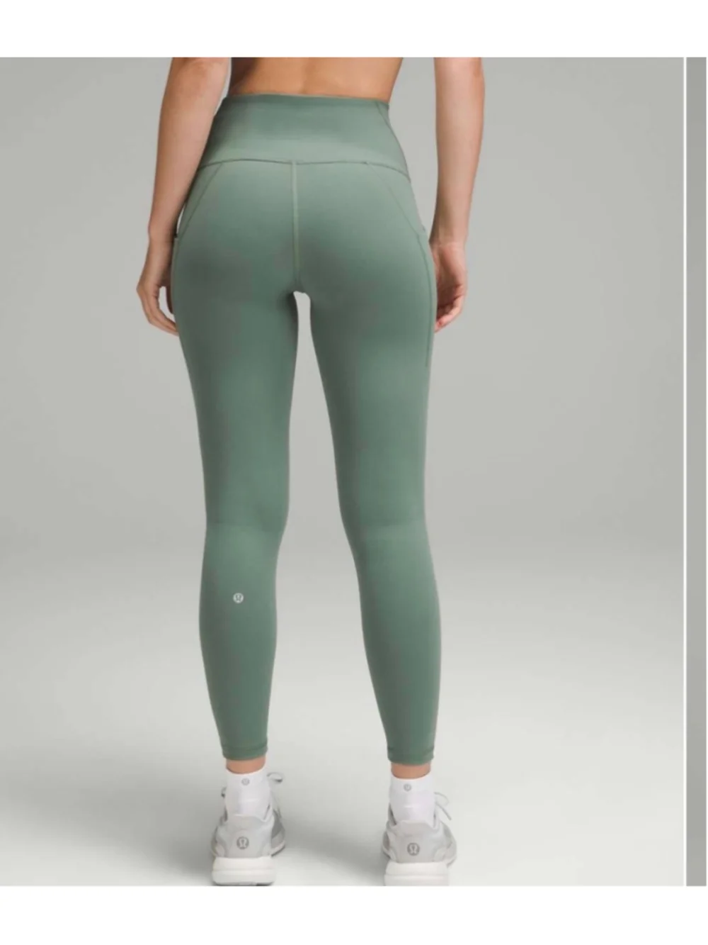 Lululemon Wunder Train High-Rise Leggings w/Pockets in Grey Eucalyptus, Sz 4